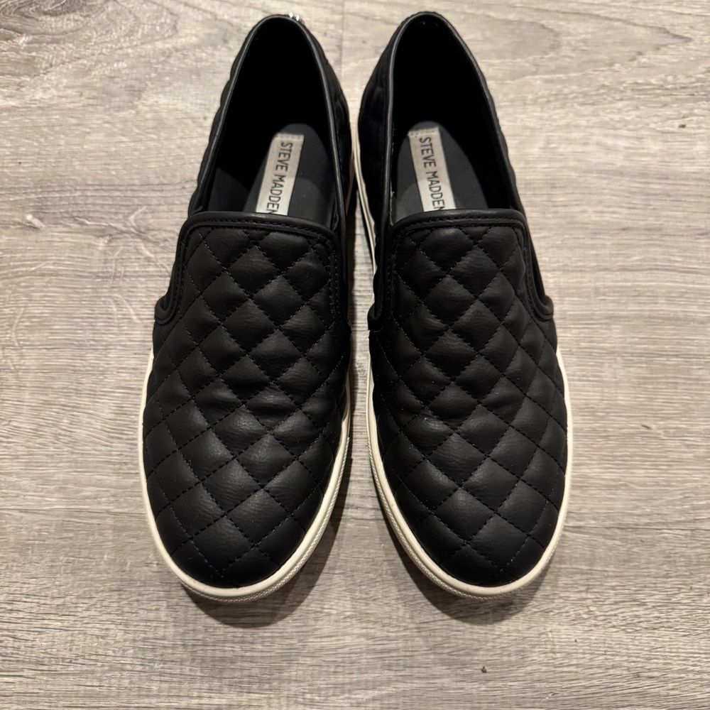Steve Madden Black Quilted Women's Sneakers